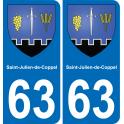 63 Saint-Julien-de-Coppel coat of arms sticker plate stickers city