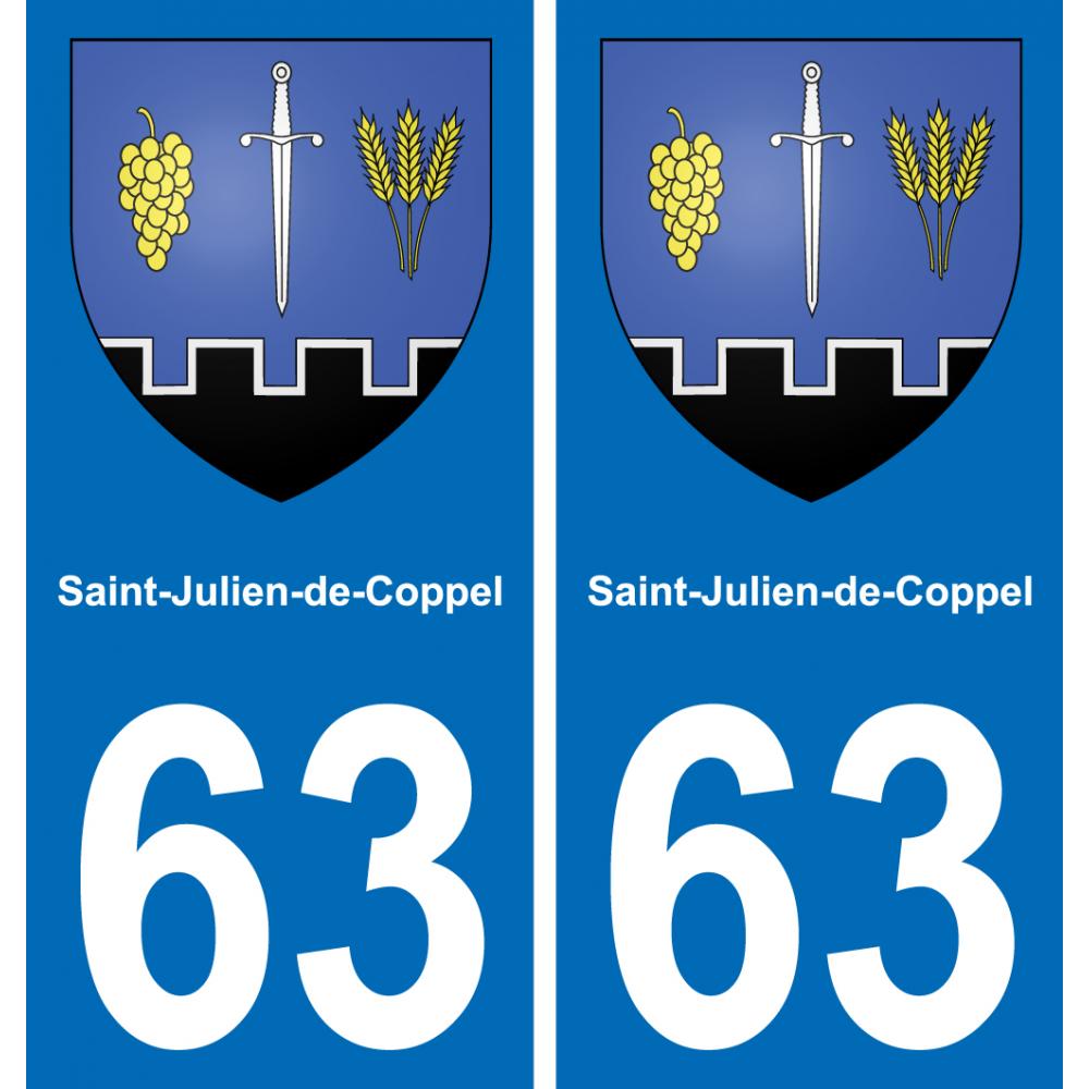 63 Saint-Julien-de-Coppel coat of arms sticker plate stickers city