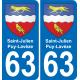 63 Saint-Julien-Puy-Lavèze stemma adesivo piastra adesivi città