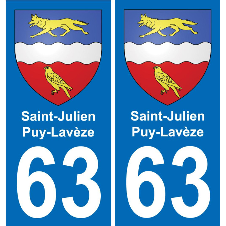 63 Saint-Julien-Puy-Lavèze blason autocollant plaque stickers ville