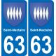 63 Saint-Nectaire escudo de armas de la etiqueta engomada de la placa de pegatinas de la ciudad