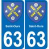 63 Saint-Ours stemma adesivo piastra adesivi città