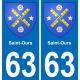 63 Saint-Ours coat of arms sticker plate stickers city