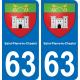 63 Saint-Pierre-le-Chastel wappen aufkleber typenschild aufkleber stadt