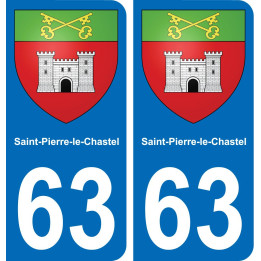 63 Saint-Pierre-le-Chastel coat of arms sticker plate stickers city