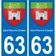 63 Saint-Pierre-le-Chastel blason autocollant plaque stickers ville