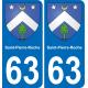 63 Saint-Pierre-Roche coat of arms sticker plate stickers city