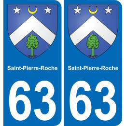 63 Saint-Pierre-Roche coat of arms sticker plate stickers city