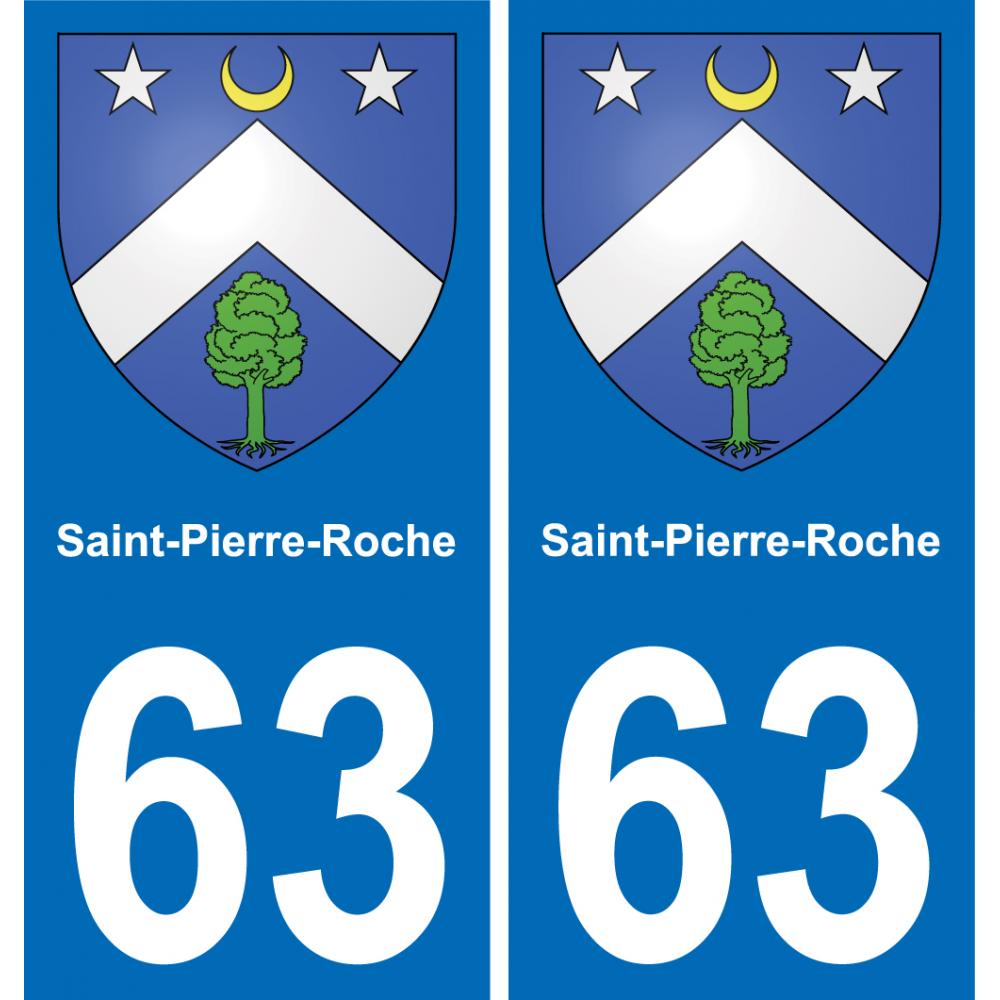 63 Saint-Pierre-Roche coat of arms sticker plate stickers city