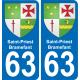 63 Saint-Priest-Bramefant blason autocollant plaque stickers ville