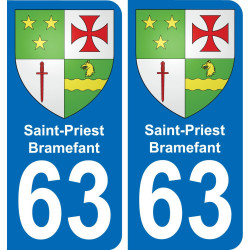 63 Saint-Priest-Bramefant blason autocollant plaque stickers ville