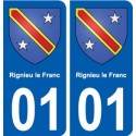 01 Rignieu-le-Franc ville autocollant plaque sticker