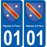 01 Rignieu-le-Franc ville autocollant plaque sticker