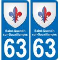 63 Saint-Quentin-sur-Sauxillanges coat of arms sticker plate stickers city