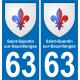 63 Saint-Quentin-sur-Sauxillanges escudo de armas de la etiqueta engomada de la placa de pegatinas de la ciudad