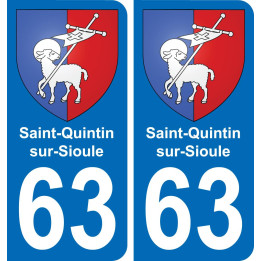 63 Saint-Quintin-sur-Sioule coat of arms sticker plate stickers city