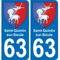 63 Saint-Quintin-sur-Sioule coat of arms sticker plate stickers city