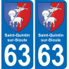 63 Saint-Quintin-sur-Sioule stemma adesivo piastra adesivi città