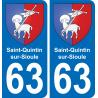 63 Saint-Quintin-sur-Sioule wappen aufkleber typenschild aufkleber stadt