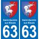 63 Saint-Quintin-sur-Sioule coat of arms sticker plate stickers city