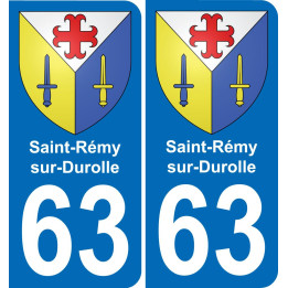 63 Saint-Rémy-sur-Durolle coat of arms sticker plate stickers city
