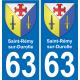 63 Saint-Rémy-sur-Durolle wappen aufkleber typenschild aufkleber stadt