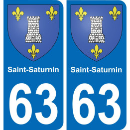 63 Saint-Saturnin coat of arms sticker plate stickers city