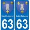 63 Saint-Saturnin stemma adesivo piastra adesivi città