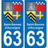 63 Saint-Sauves-d'Auvergne blason autocollant plaque stickers ville