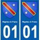01 Rignieu-le-Franc ville autocollant plaque sticker