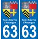63 Saint-Sauves-d'Auvergne blason autocollant plaque stickers ville