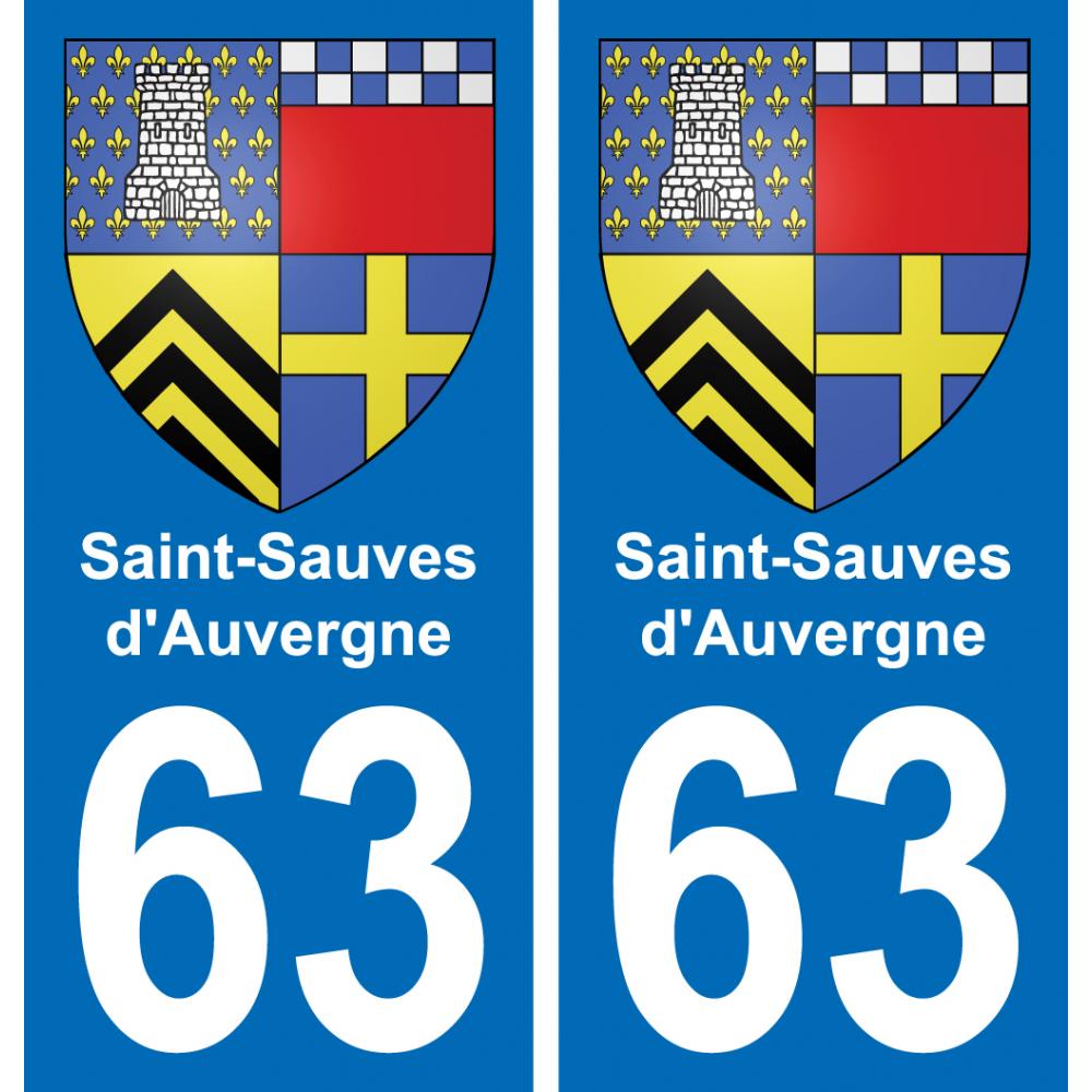 63 Saint-Sauves-d'Auvergne blason autocollant plaque stickers ville