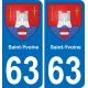 63 Saint-Yvoine coat of arms sticker plate stickers city