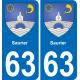 63 Saurier coat of arms sticker plate stickers city