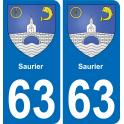 63 Saurier coat of arms sticker plate stickers city