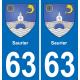 63 Saurier coat of arms sticker plate stickers city