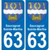 63 Sauvagnat-Sainte-Marthe blason autocollant plaque stickers ville