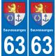 63 Sauvessanges stemma adesivo piastra adesivi città