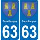 63 Sauxillanges blason autocollant plaque stickers ville