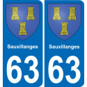 63 Sauxillanges stemma adesivo piastra adesivi città