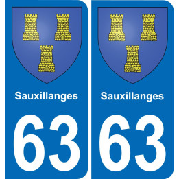 63 Sauxillanges wappen aufkleber typenschild aufkleber stadt