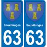 63 Sauxillanges blason autocollant plaque stickers ville