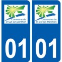 01 Saint-Cyr-sur-Menthon logo ville autocollant plaque sticker