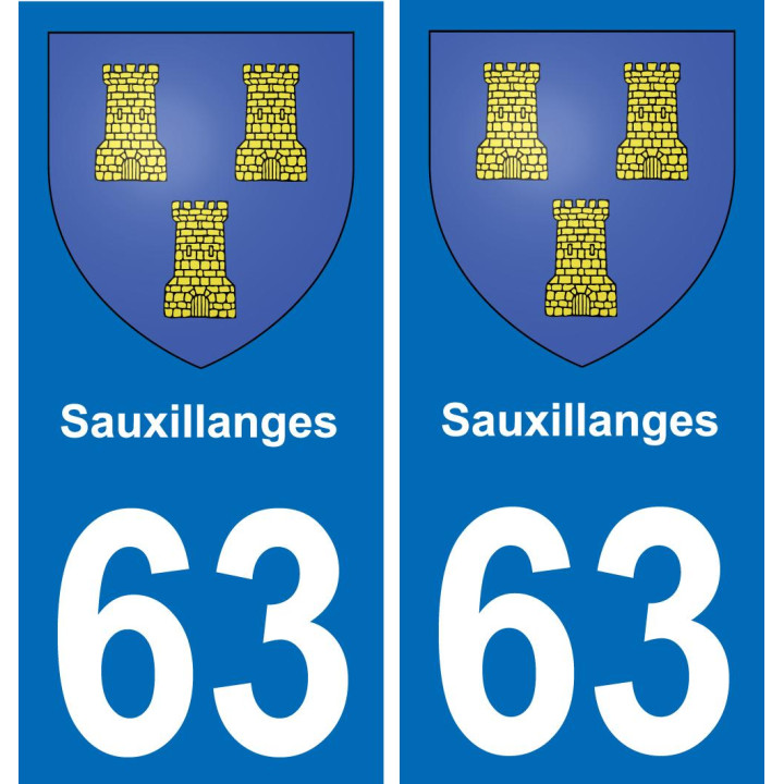63 Sauxillanges wappen aufkleber typenschild aufkleber stadt