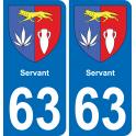63 Servant escudo de armas de la etiqueta engomada de la placa de pegatinas de la ciudad