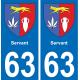 63 Servant escudo de armas de la etiqueta engomada de la placa de pegatinas de la ciudad