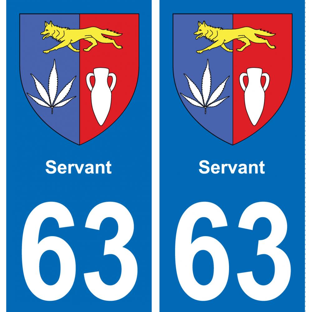 63 Servant blason autocollant plaque stickers ville