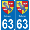 63 Solignat wappen aufkleber typenschild aufkleber stadt