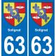 63 Solignat wappen aufkleber typenschild aufkleber stadt