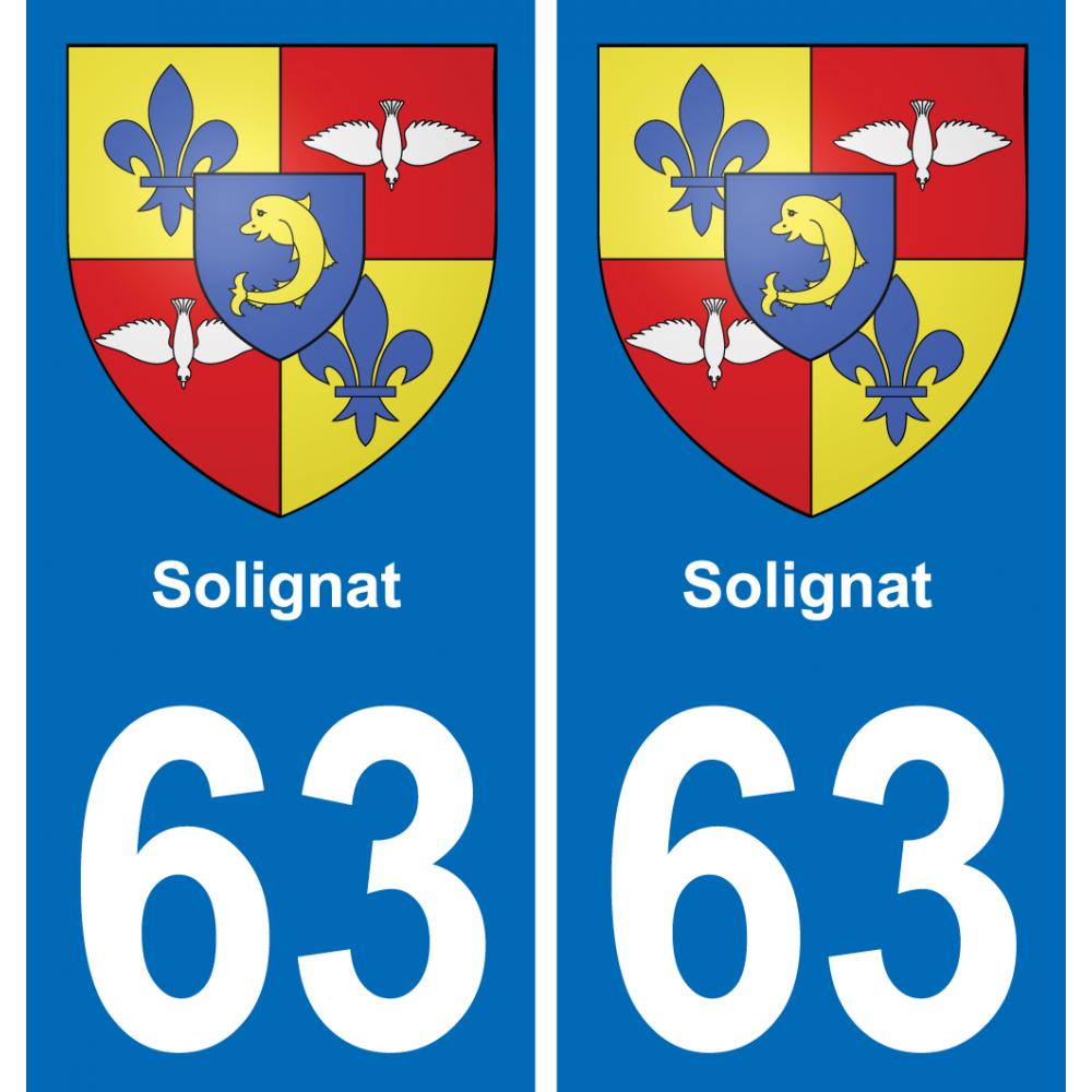 63 Solignat blason autocollant plaque stickers ville